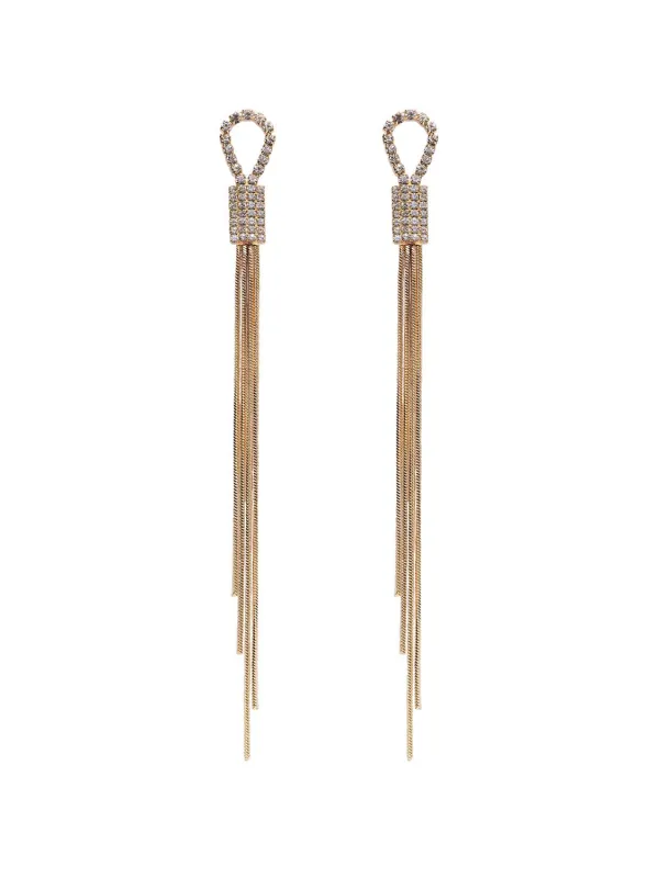 Pavé Loop Linear Earrings sold by Suzy Shier