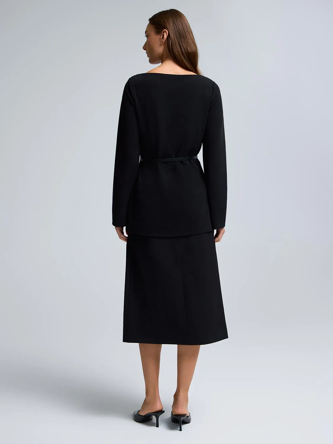 Boat Neck Belted Tunic Top sold by Suzy Shier product image thumbnail 3