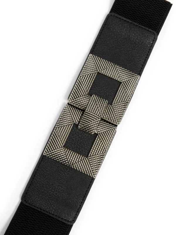 Carved Metal Buckle Elastic Belt sold by Suzy Shier