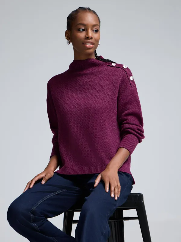 Ribbed Mock Neck Sweater sold by Suzy Shier