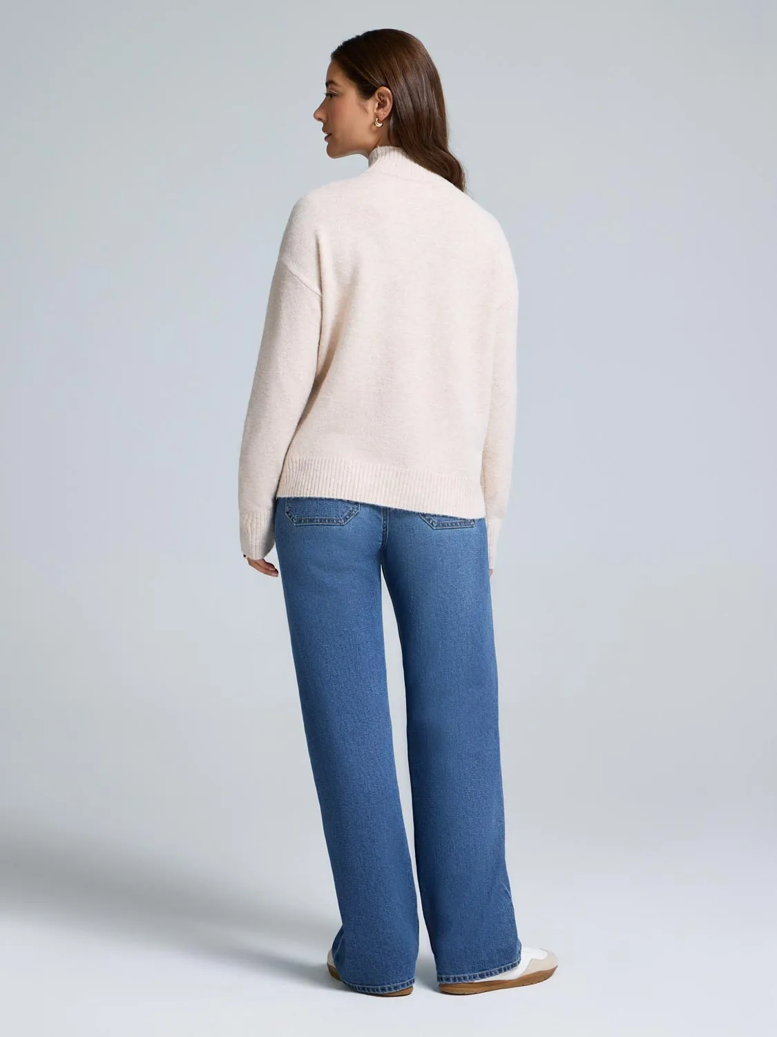 Braided Heart Mock Neck Sweater sold by Suzy Shier product image thumbnail 4