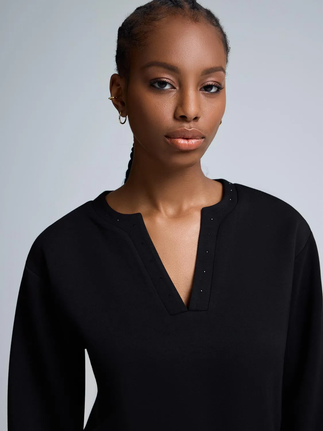 Embellished Cloud Fleece Cropped Sweatshirt sold by Suzy Shier product image thumbnail 2