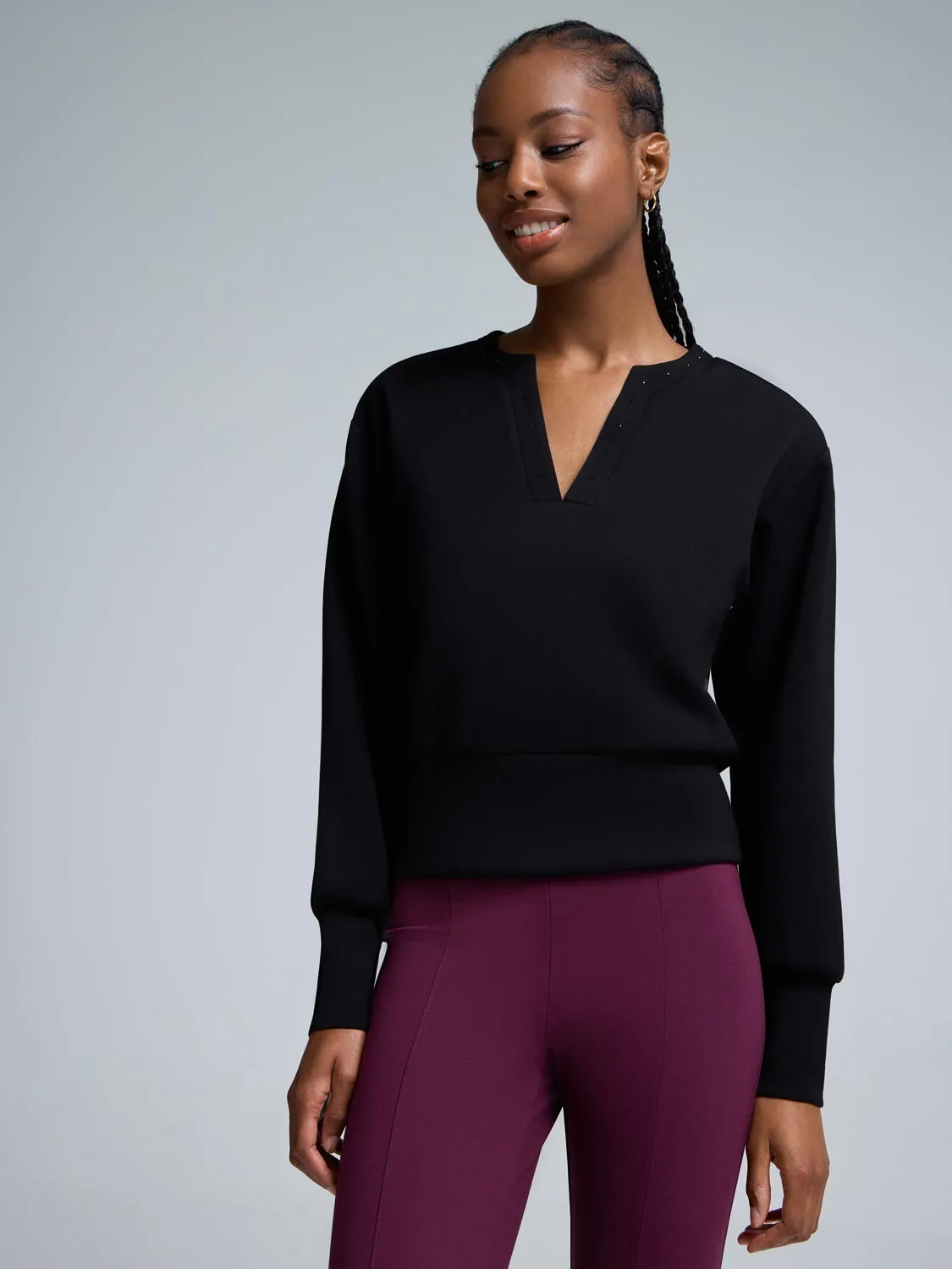 Embellished Cloud Fleece Cropped Sweatshirt sold by Suzy Shier product image thumbnail 3