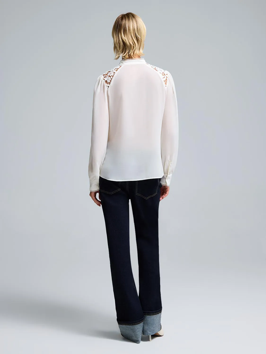 Lace Detail Chiffon Blouse sold by Suzy Shier product image thumbnail 4