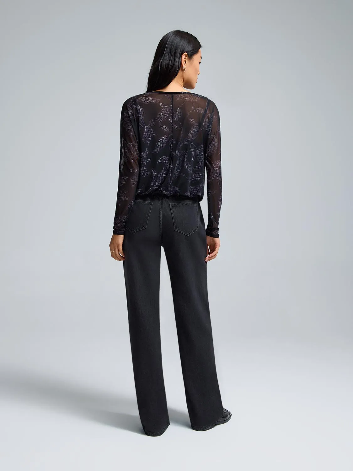 Floral Print Mesh Bubble Top sold by Suzy Shier product image thumbnail 3