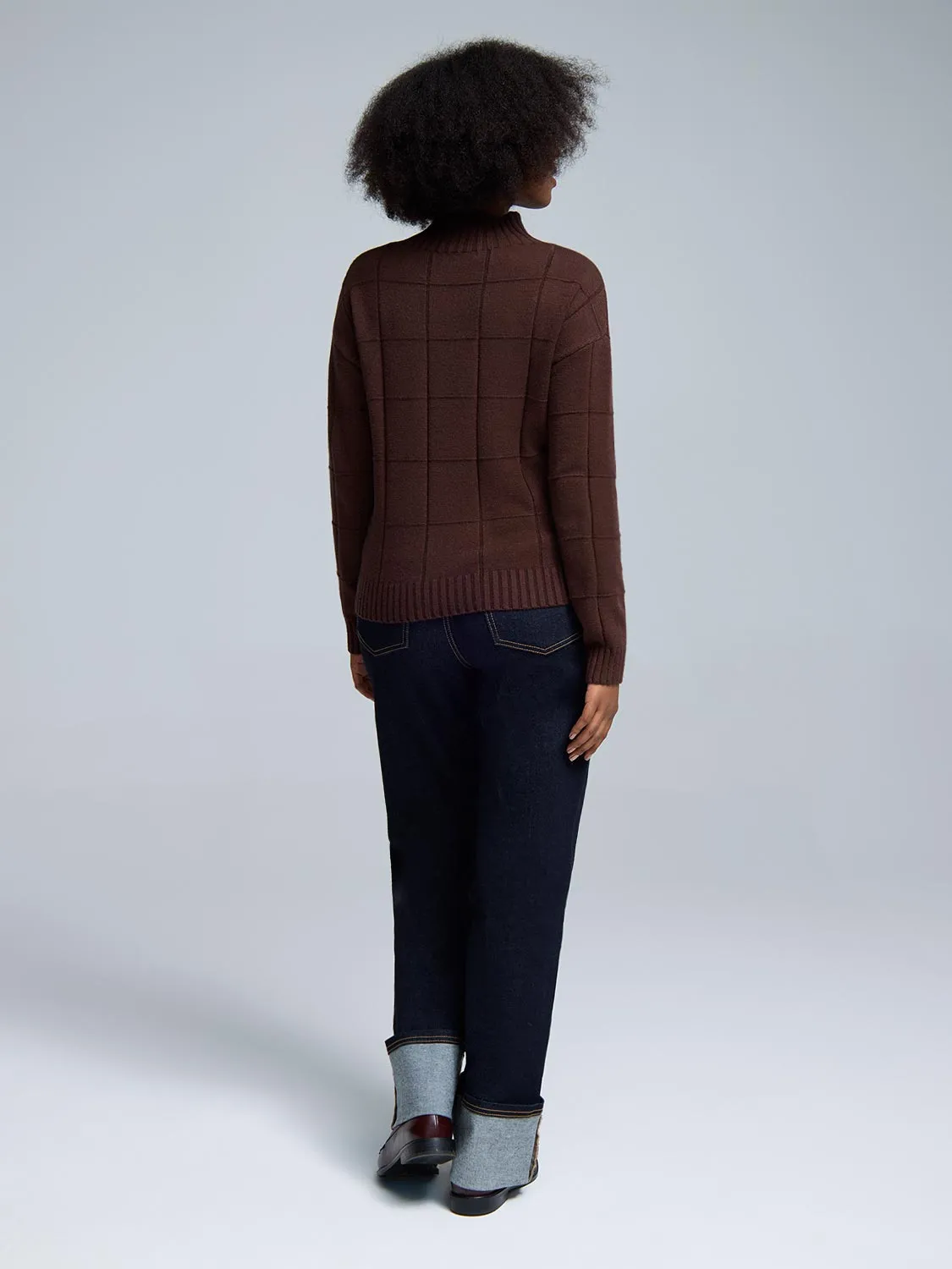 Square Pattern Mock Neck Sweater sold by Suzy Shier product image thumbnail 4