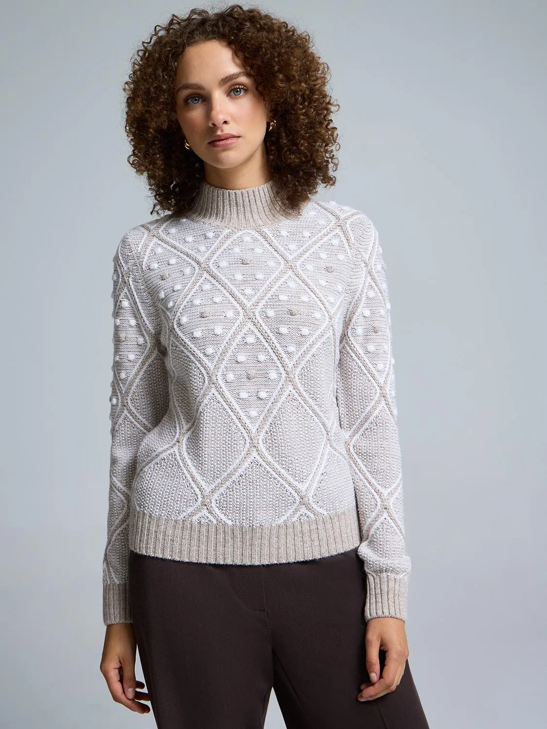 Mock Neck Pom Pom Detailed Sweater sold by Suzy Shier product image thumbnail 2