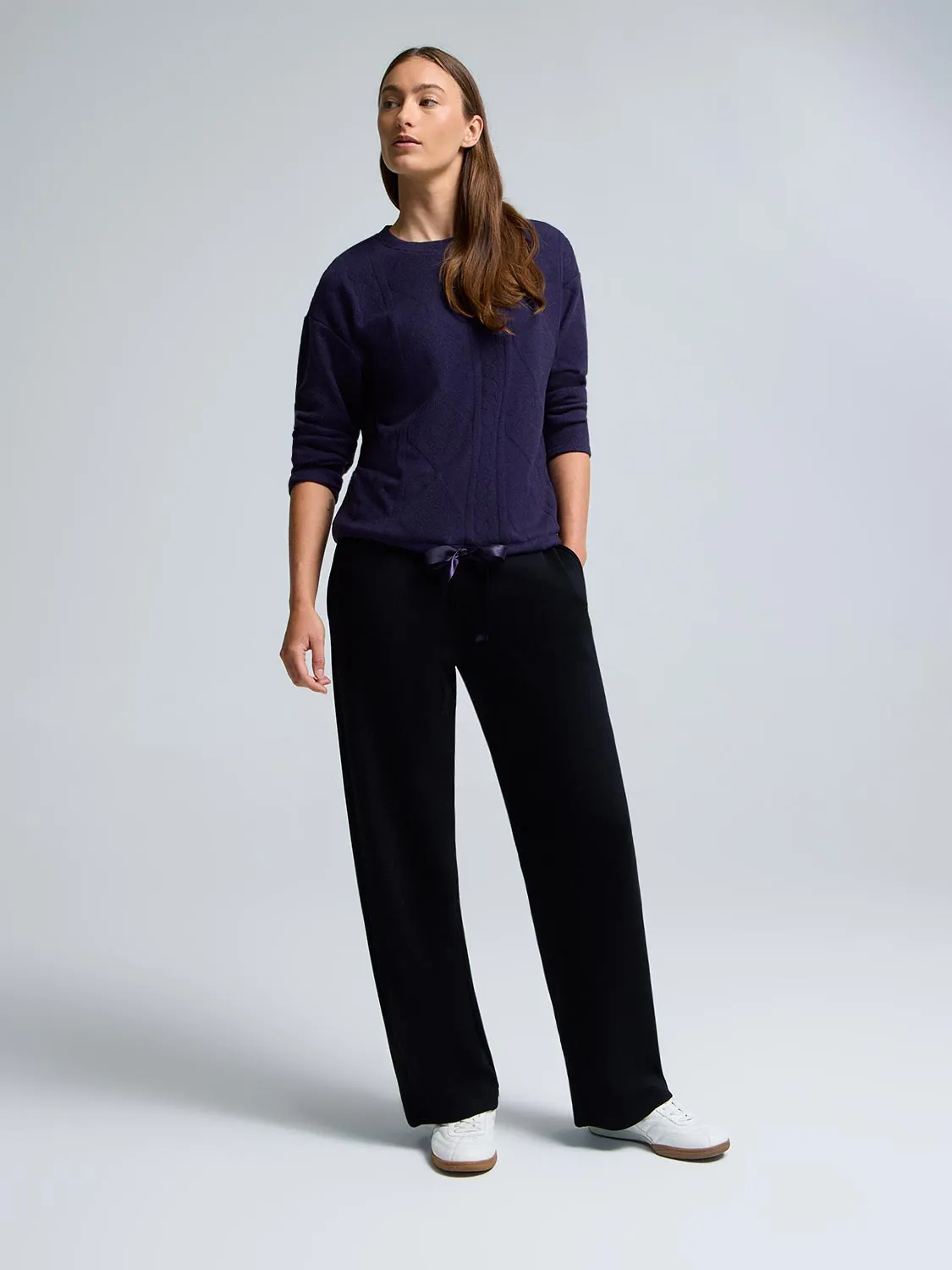 Cable Knit Jacquard Top sold by Suzy Shier