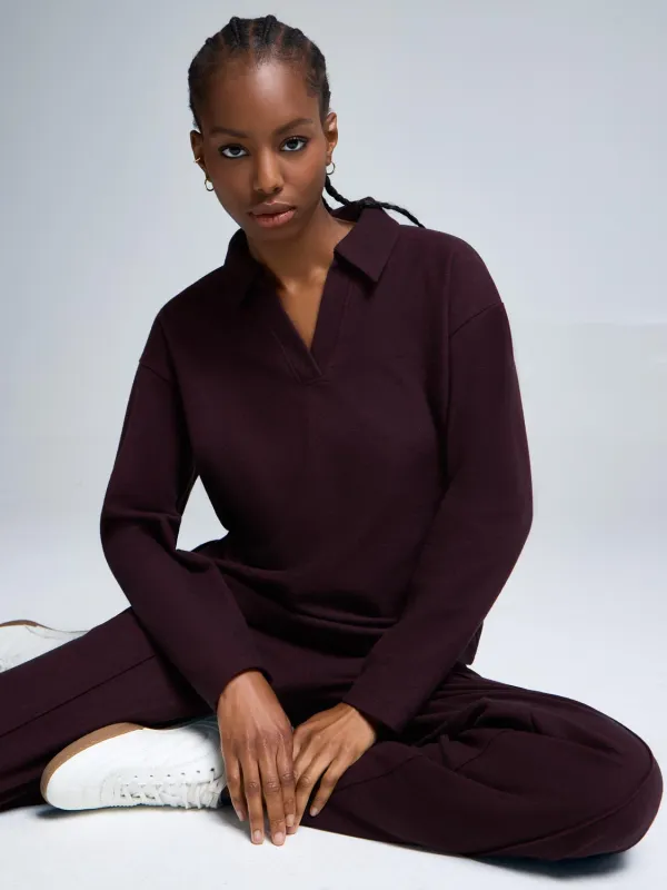 Johnny Collar Ribbed Cotton-Blend Top sold by Suzy Shier