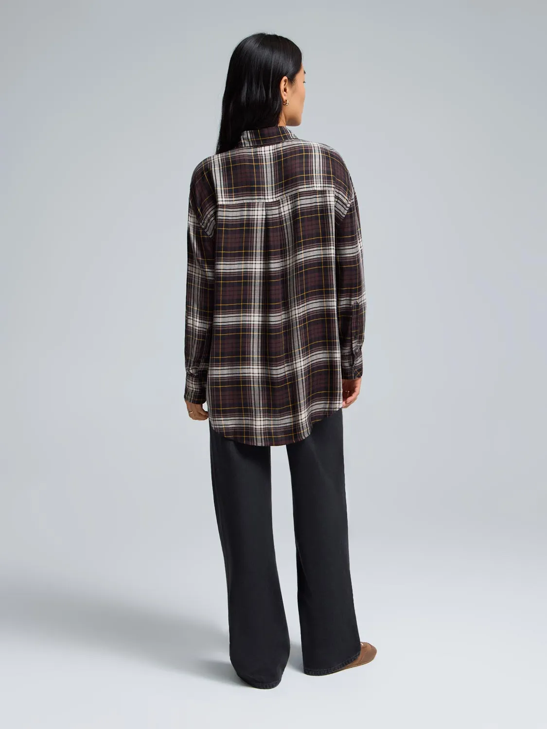 Plaid Button-Front Blouse sold by Suzy Shier product image thumbnail 4