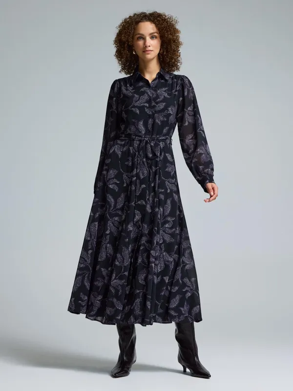 Floral Chiffon Maxi Shirt Dress sold by Suzy Shier
