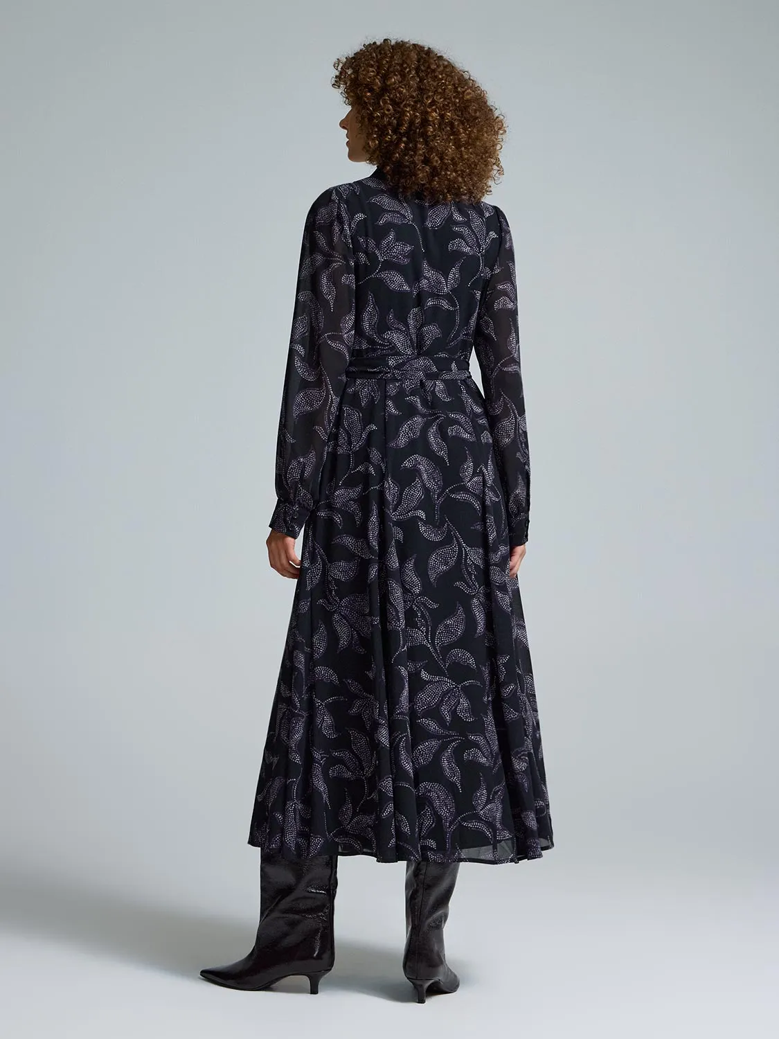 Floral Chiffon Maxi Shirt Dress sold by Suzy Shier product image thumbnail 4