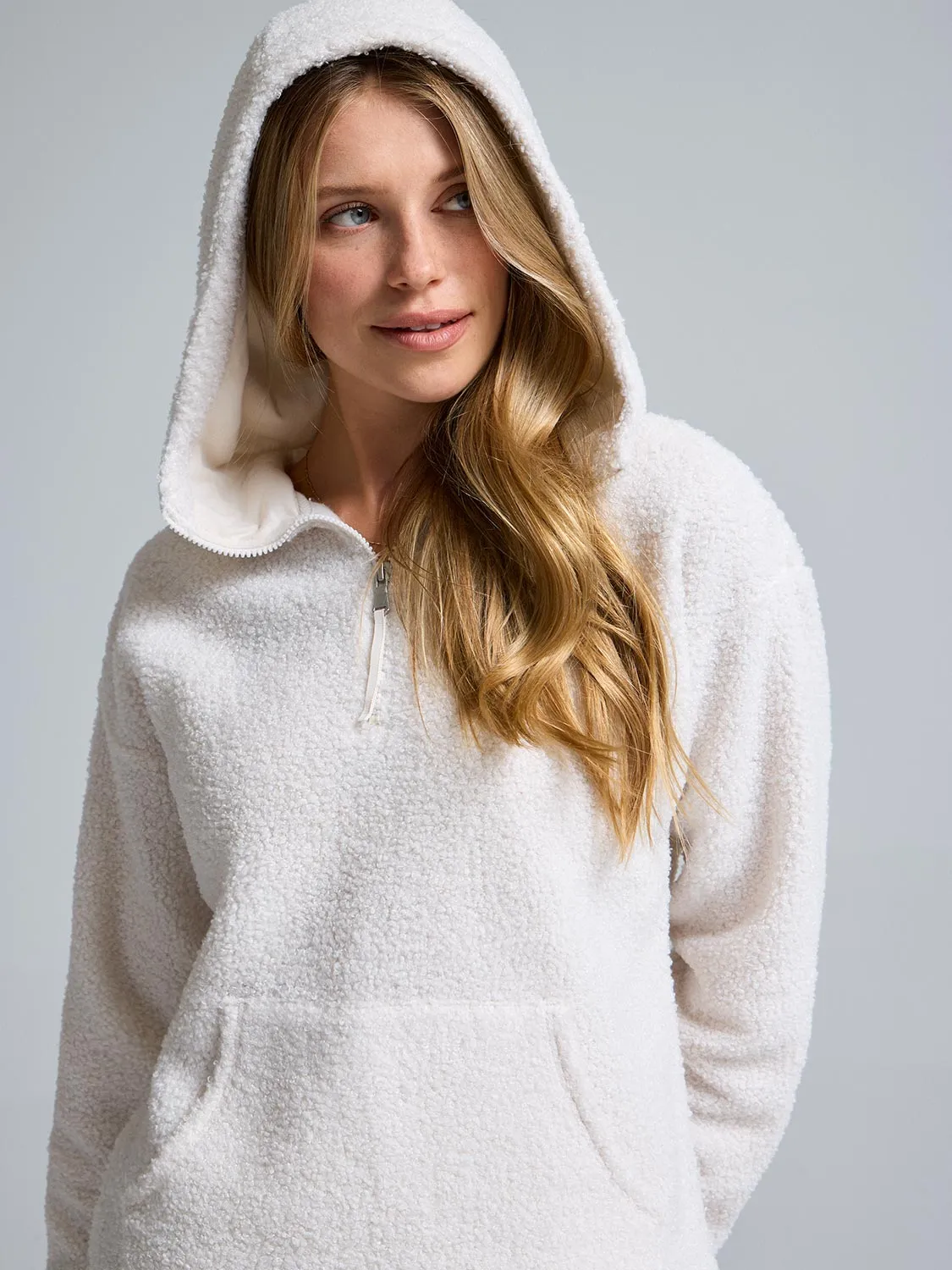 Quarter-Zip Sherpa Hoodie sold by Suzy Shier product image thumbnail 3
