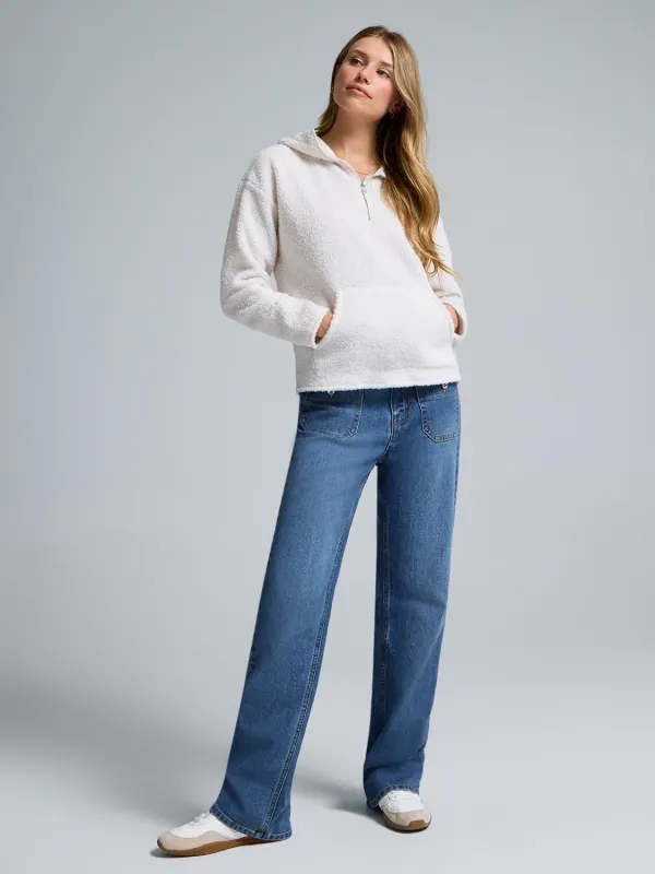 Quarter-Zip Sherpa Hoodie sold by Suzy Shier