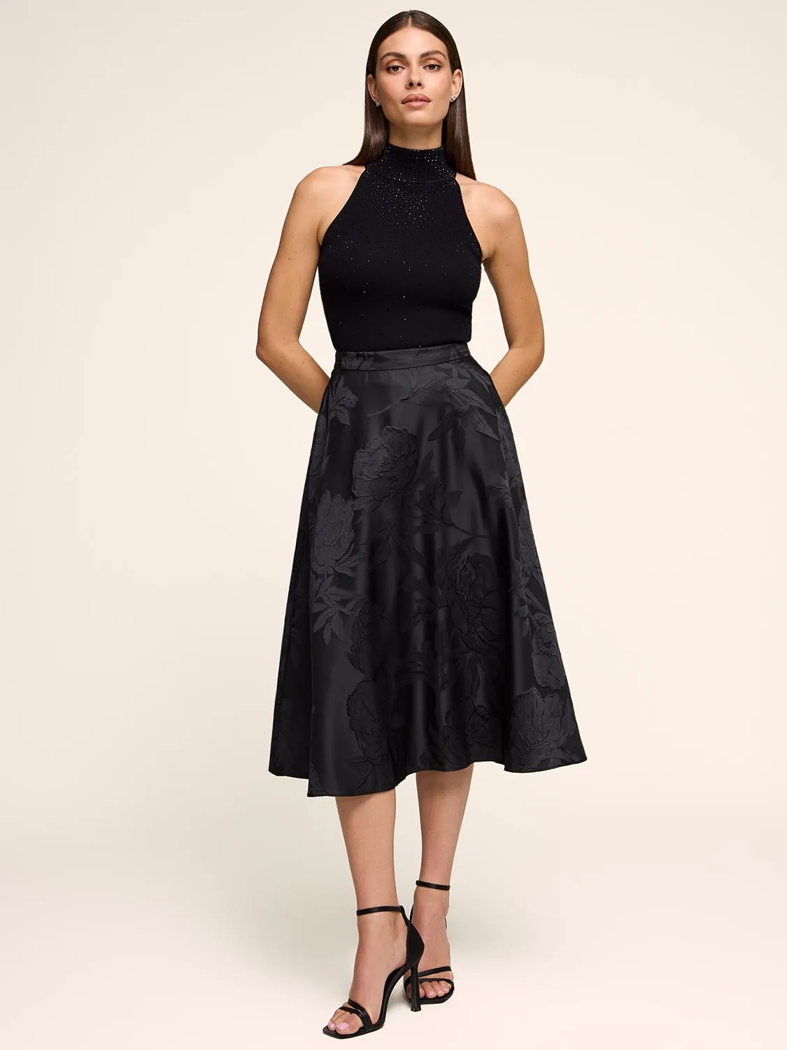 Sleeveless Sweater With Cascading Rhinestones sold by Suzy Shier