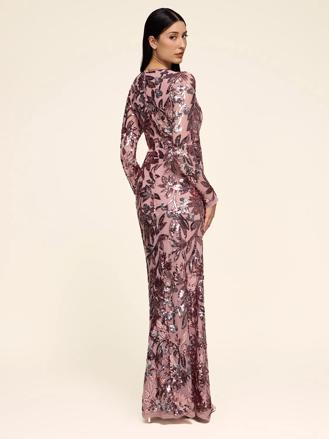 Floral Sequin Gown sold by Suzy Shier product image thumbnail 3