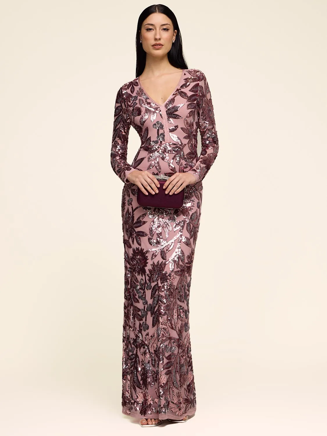 Floral Sequin Gown sold by Suzy Shier product image thumbnail 2