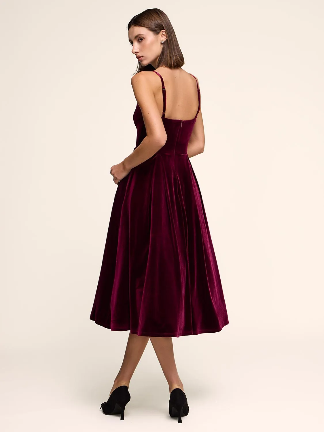 Velvet Fit & Flare Dress sold by Suzy Shier product image thumbnail 4
