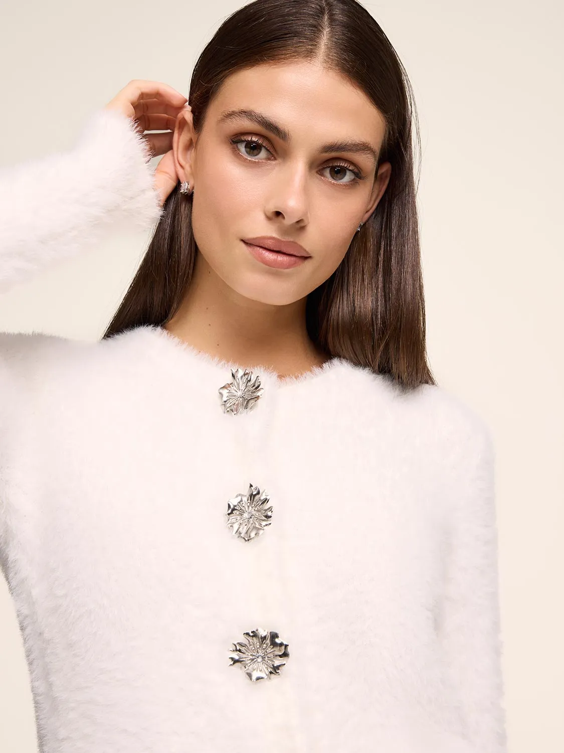 Fuzzy Cardigan sold by Suzy Shier product image thumbnail 4