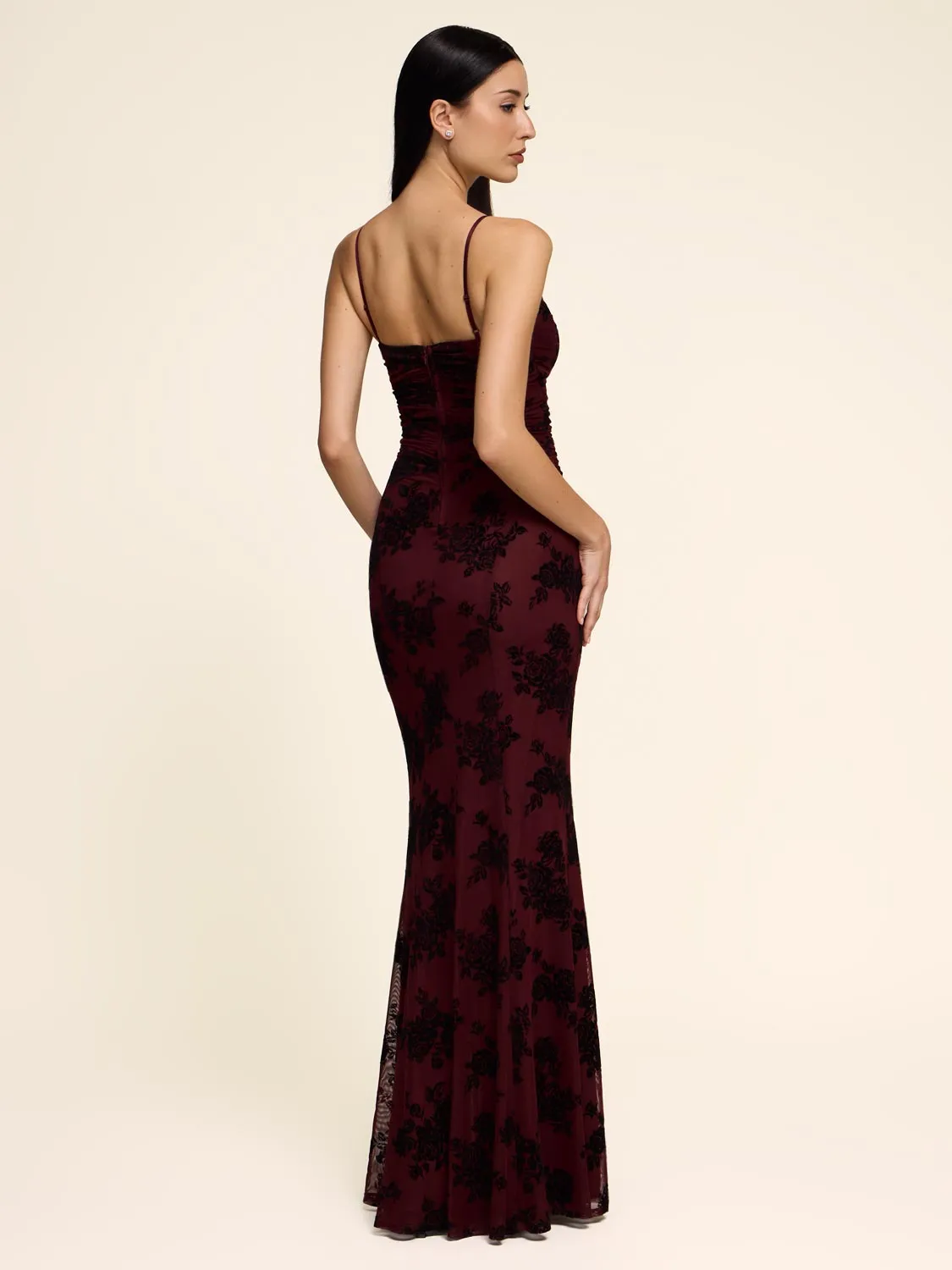 Mesh Gown With Velvet Florals sold by Suzy Shier product image thumbnail 4