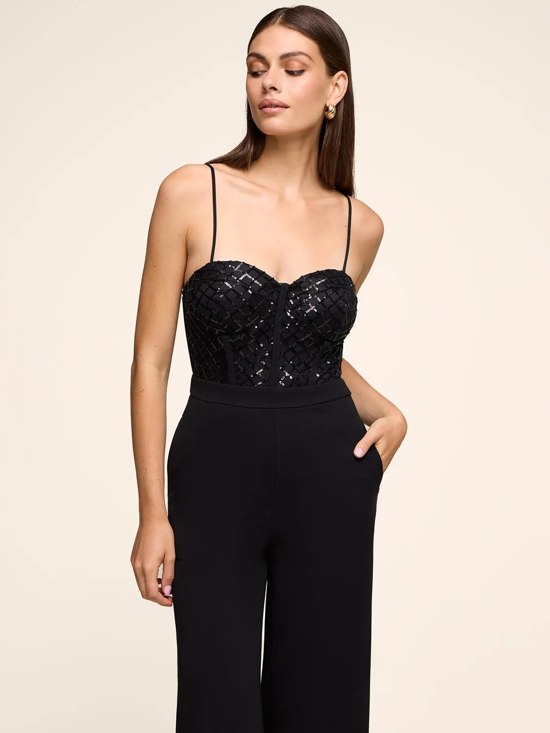 Sequin Bustier Wide-Leg Jumpsuit sold by Suzy Shier product image thumbnail 2