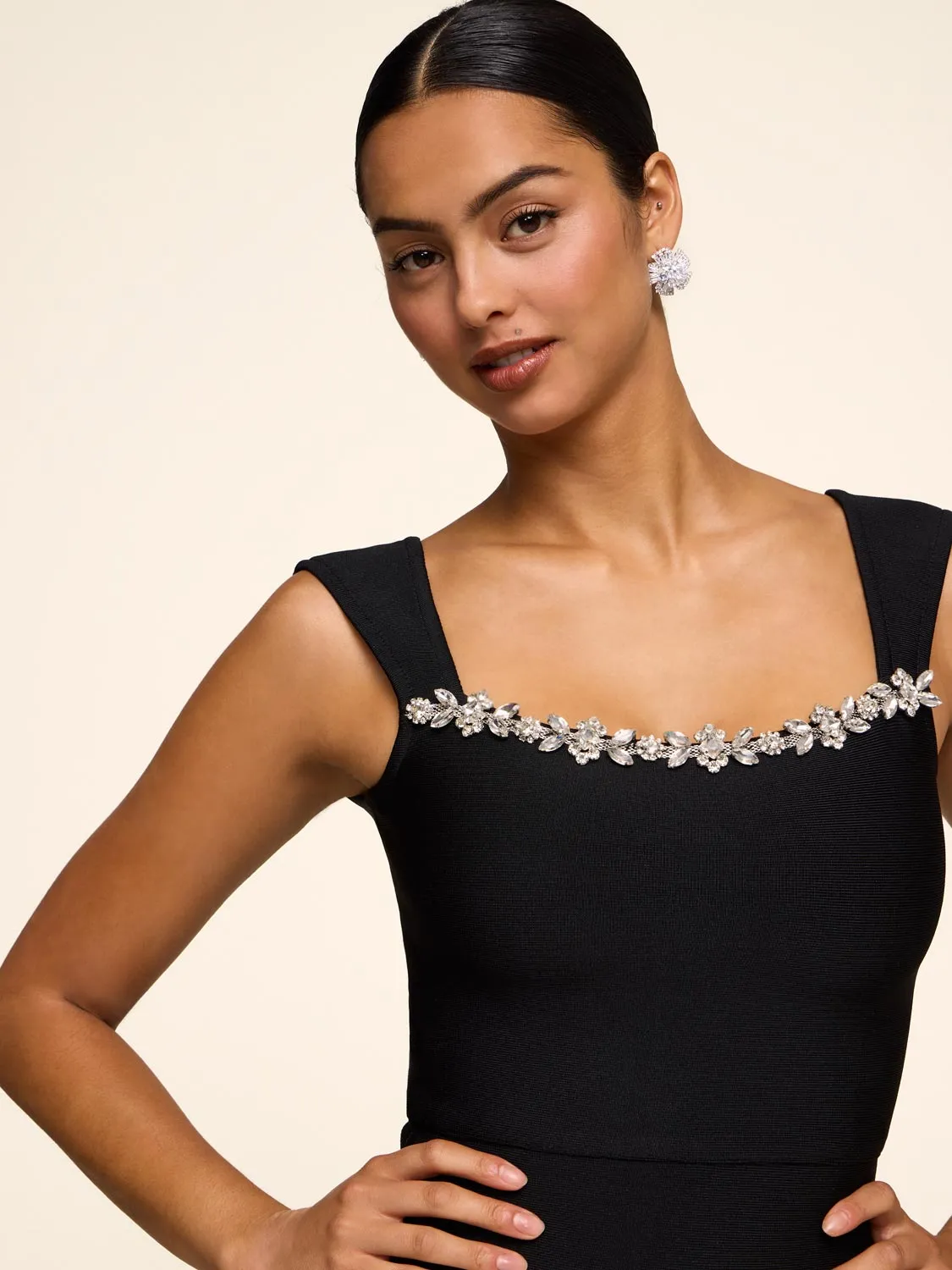 Bandage Midi Dress With Jewel Trim sold by Suzy Shier product image thumbnail 2