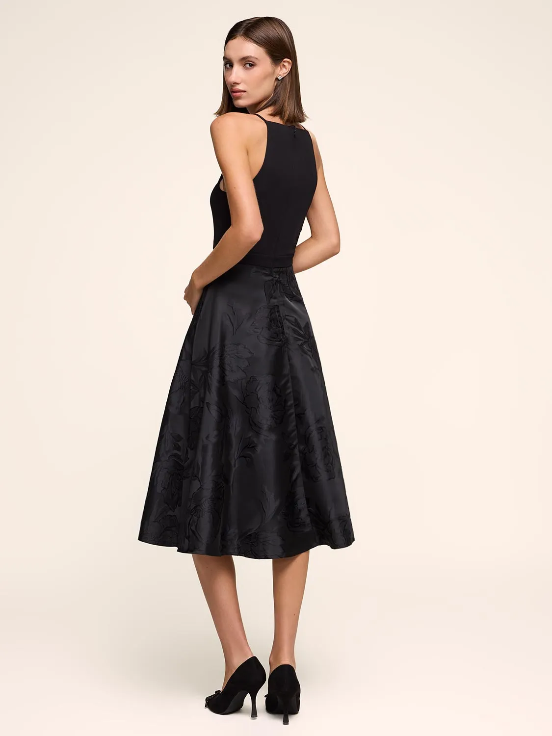 Fit & Flare Jacquard Floral Dress sold by Suzy Shier product image thumbnail 4