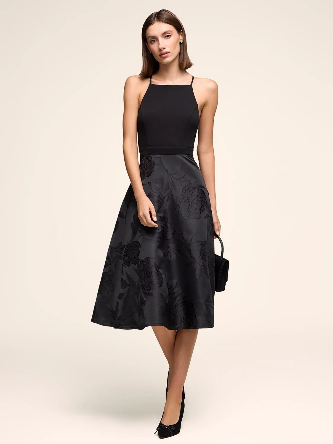 Fit & Flare Jacquard Floral Dress sold by Suzy Shier product image thumbnail 5