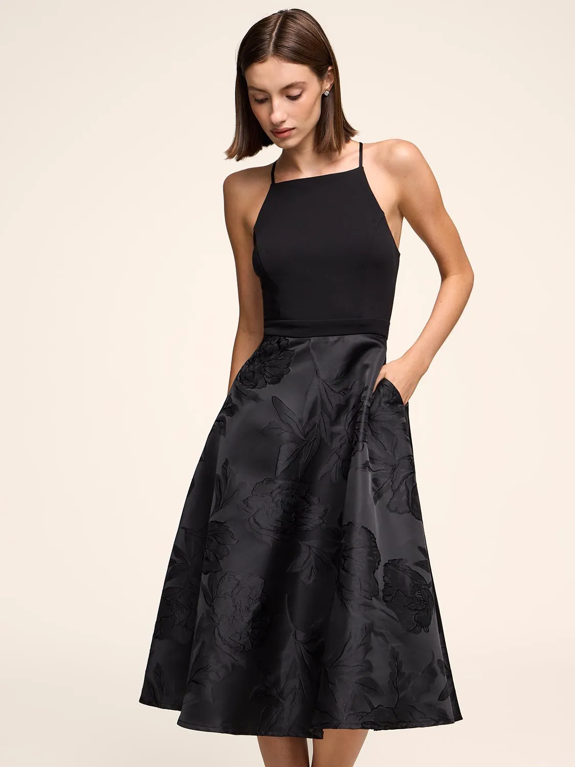 Fit & Flare Jacquard Floral Dress sold by Suzy Shier product image thumbnail 2