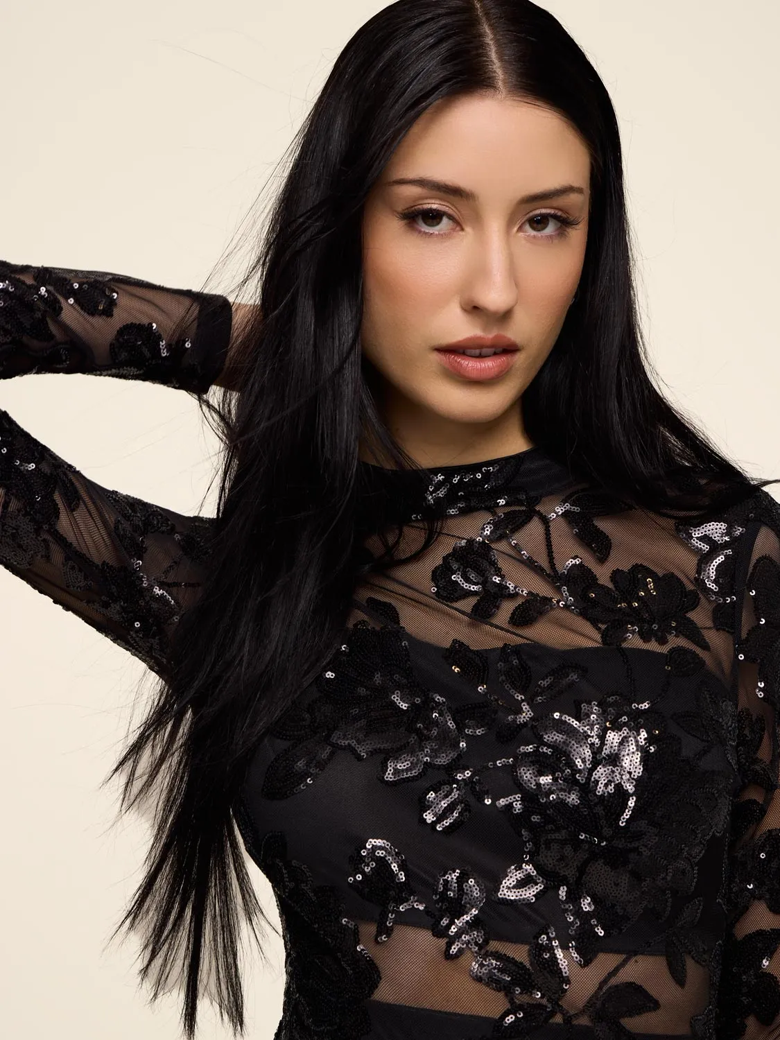 Floral Sequin Mini Dress sold by Suzy Shier product image thumbnail 4