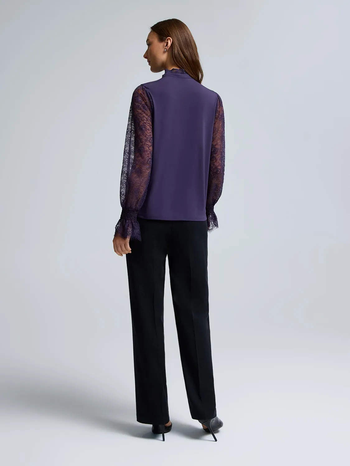 Lace Sleeve Tie Front Top sold by Suzy Shier product image thumbnail 3