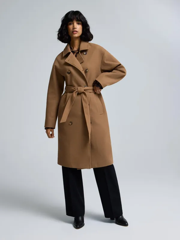 Faux Wool Trench Coat sold by Suzy Shier