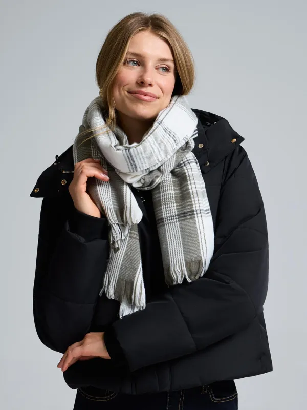 Brushed Grid Scarf sold by Suzy Shier