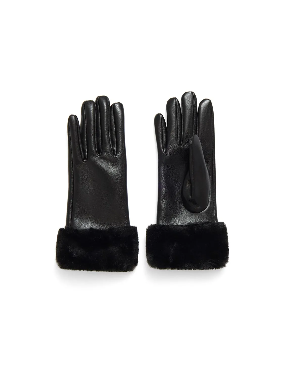 Faux Leather Gloves With Faux Fur sold by Suzy Shier