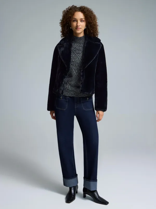 Short Faux Fur Jacket sold by Suzy Shier