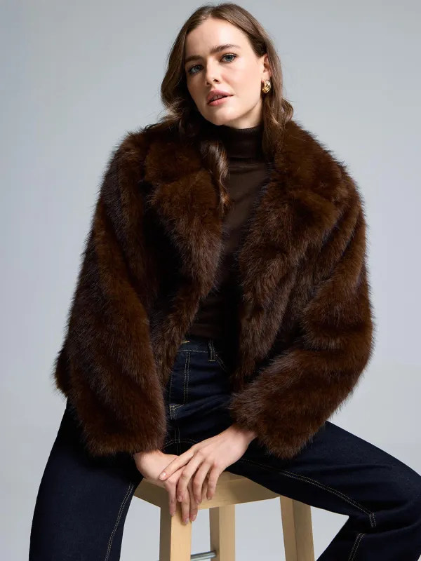 Short Faux Fur Jacket sold by Suzy Shier