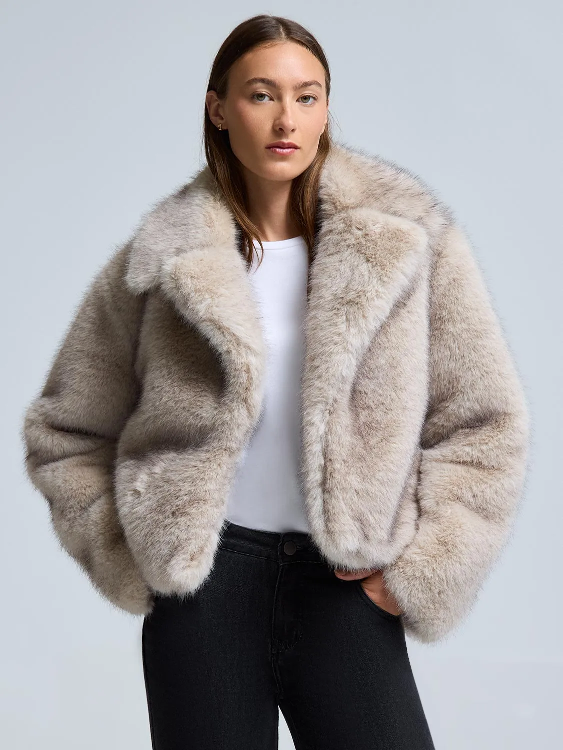 Short Faux Fur Jacket sold by Suzy Shier product image thumbnail 2