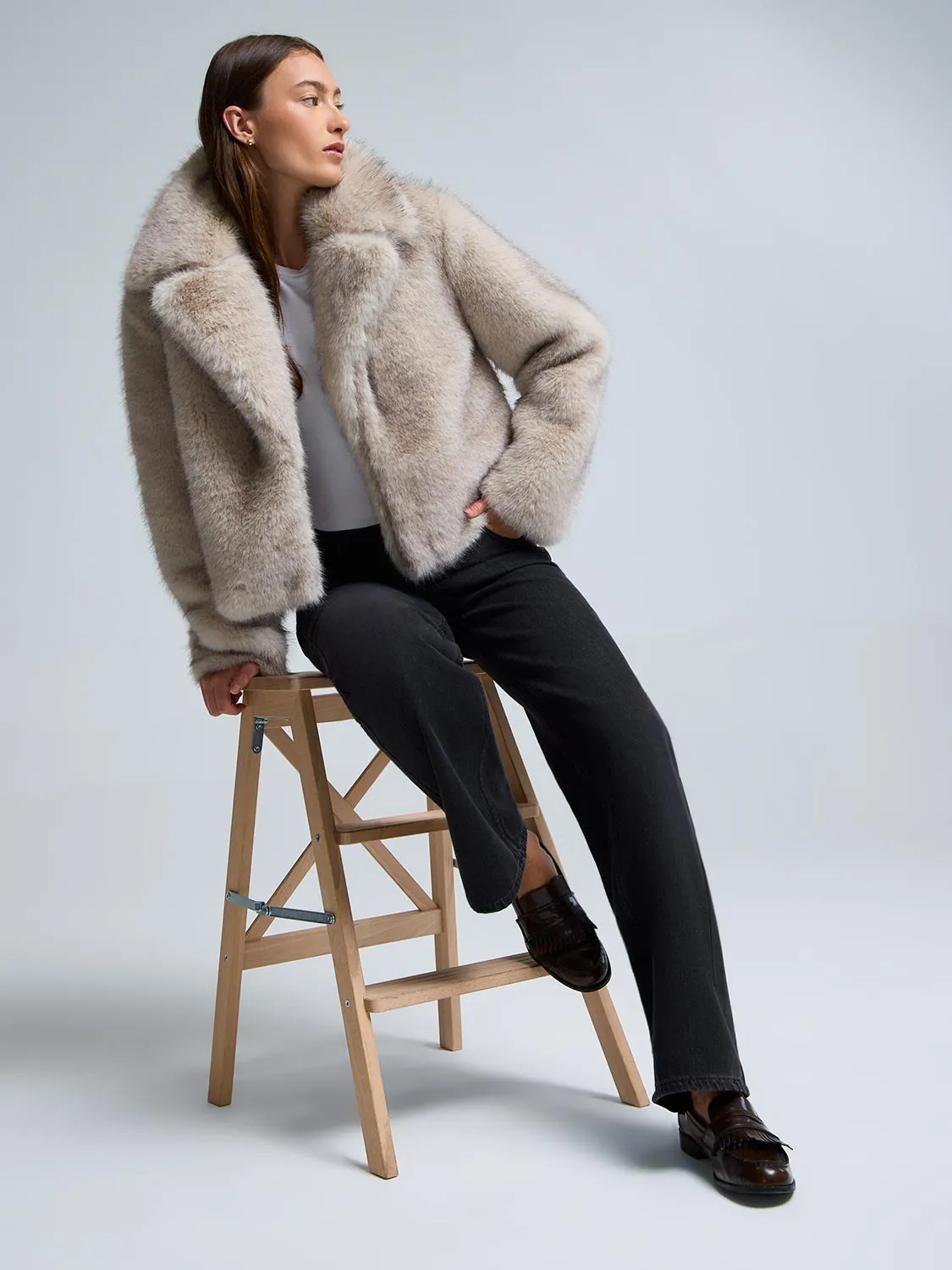 Short Faux Fur Jacket sold by Suzy Shier
