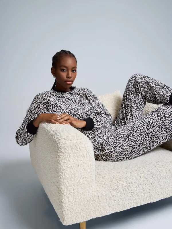 Animal Print Velour Pajama Set sold by Suzy Shier
