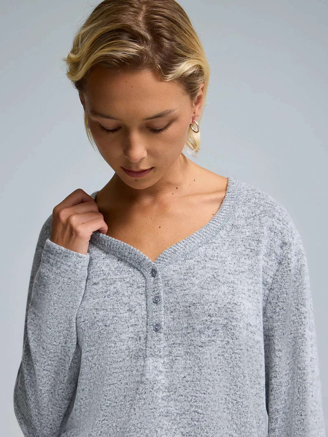 Henley Pajama Set sold by Suzy Shier product image thumbnail 4