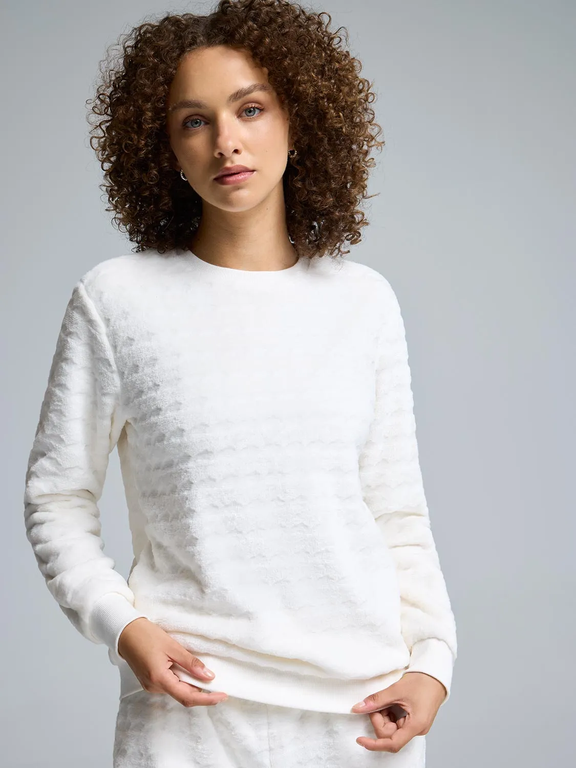 Houndstooth Print Plush Pajama Set sold by Suzy Shier product image thumbnail 2