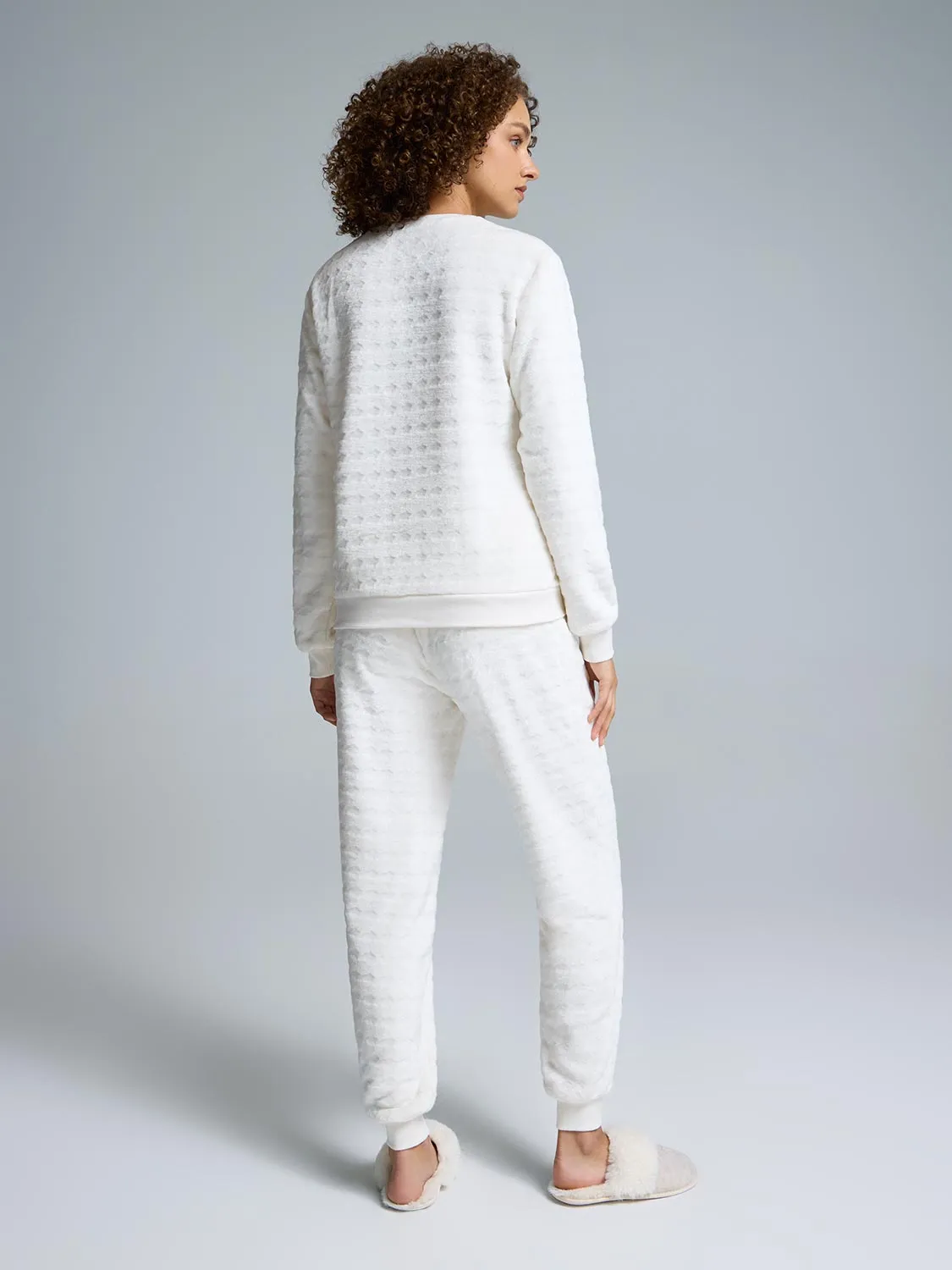 Houndstooth Print Plush Pajama Set sold by Suzy Shier product image thumbnail 5