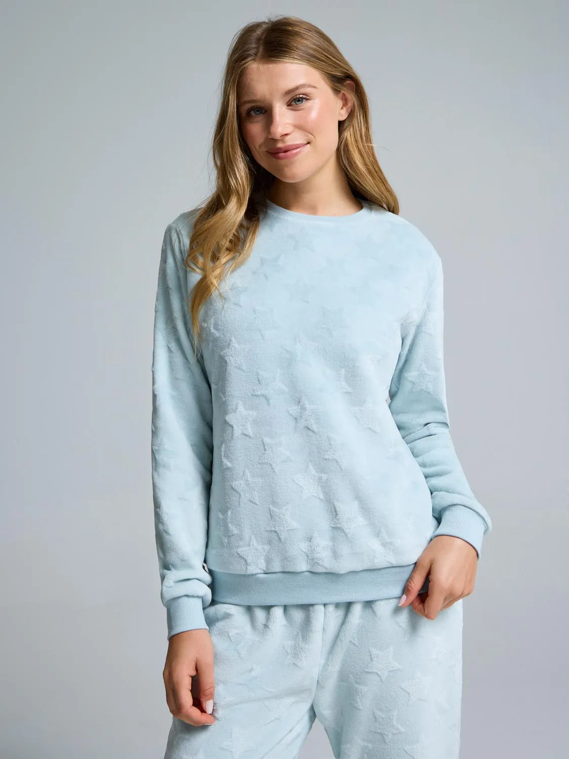 Star Print Plush Pajama Set sold by Suzy Shier product image thumbnail 3