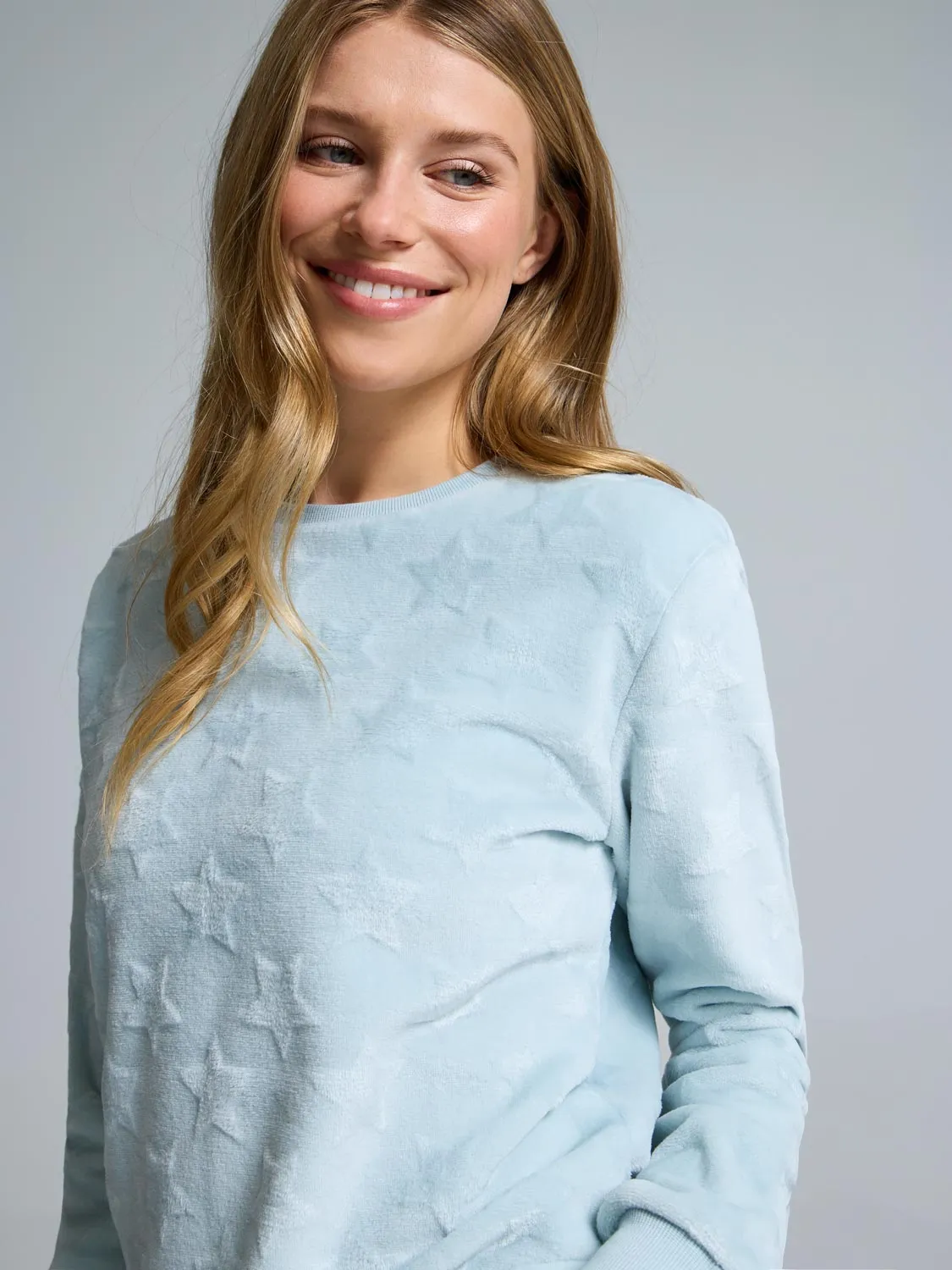 Star Print Plush Pajama Set sold by Suzy Shier product image thumbnail 4