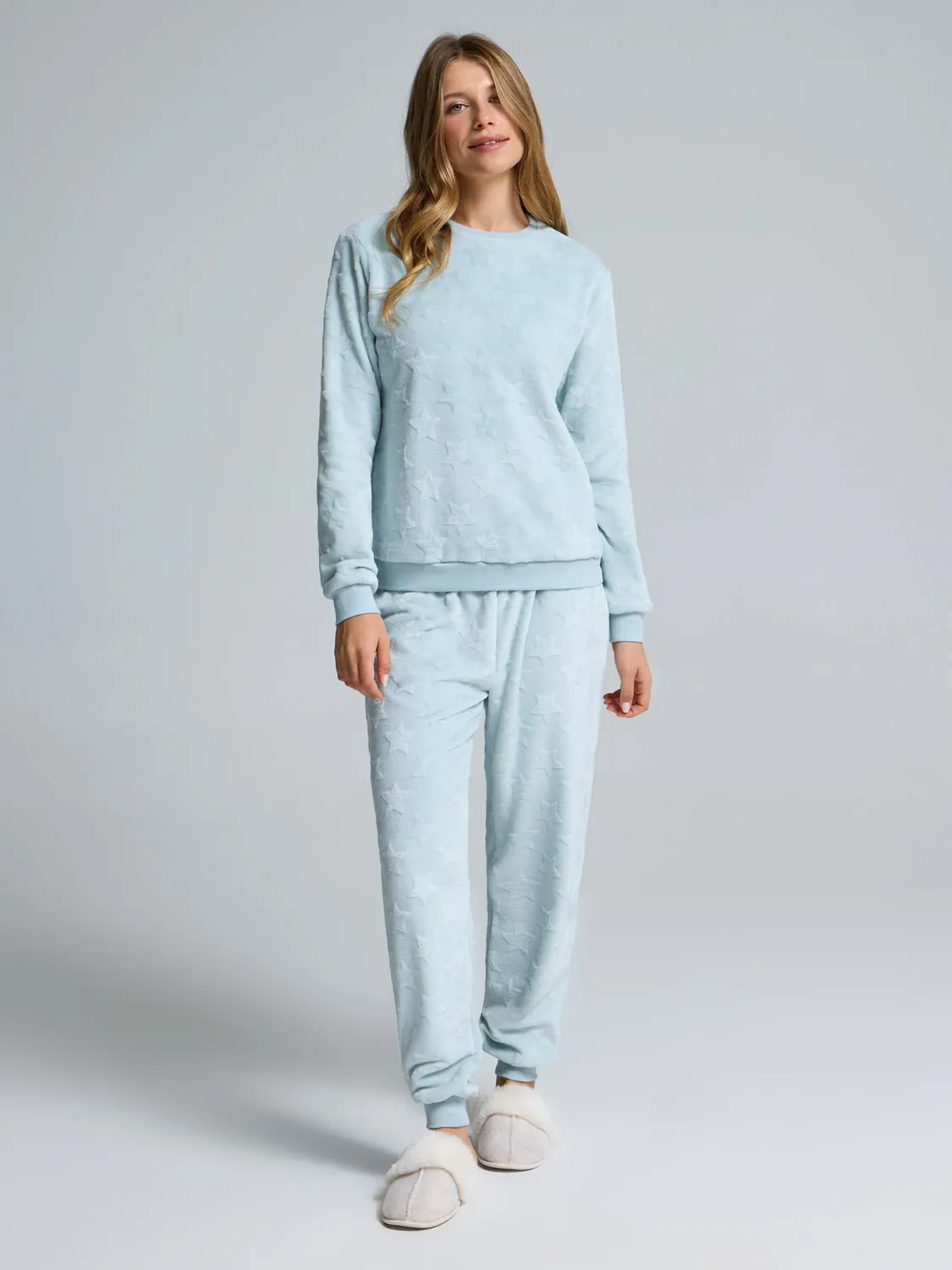 Star Print Plush Pajama Set sold by Suzy Shier product image thumbnail 2