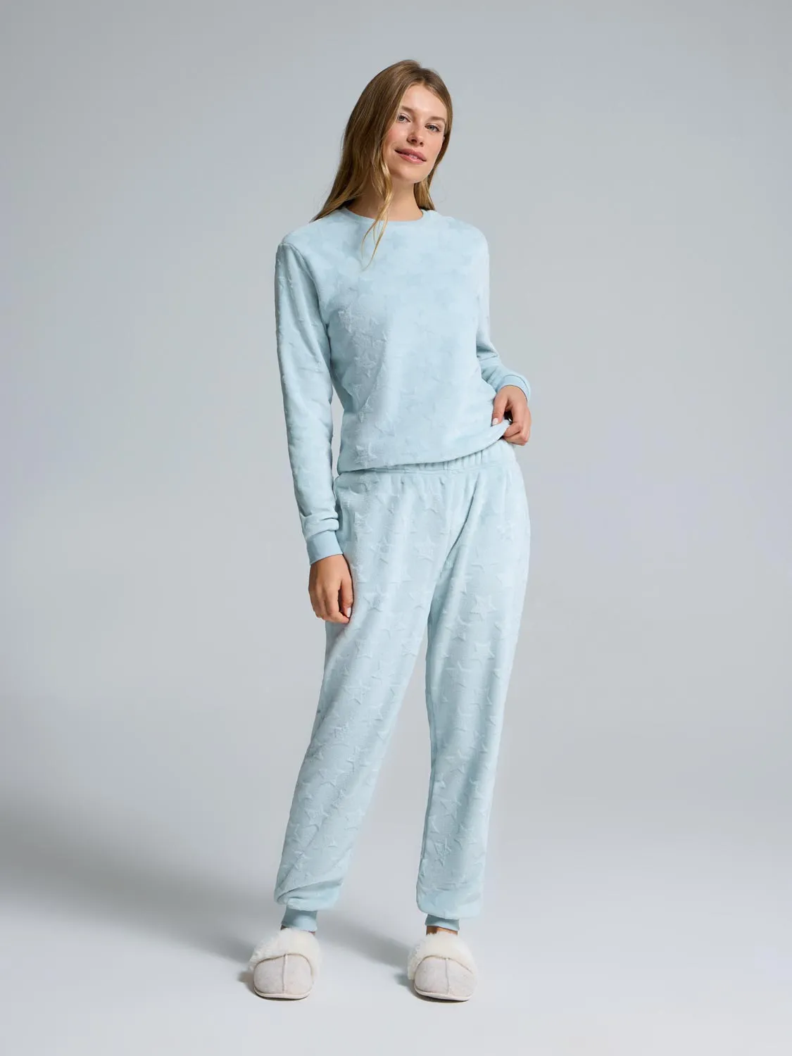 Star Print Plush Pajama Set sold by Suzy Shier product image thumbnail 5