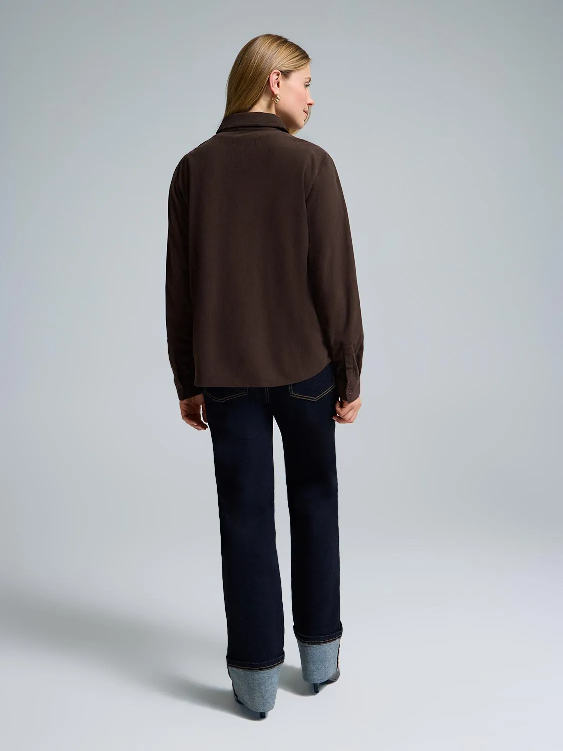 Corduroy Button-Front Blouse sold by Suzy Shier product image thumbnail 4