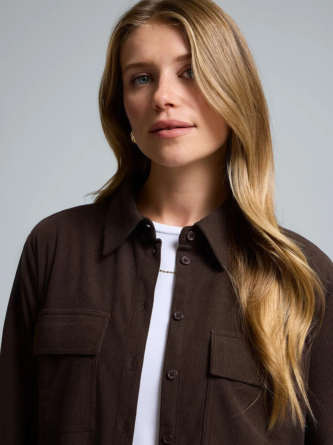 Corduroy Button-Front Blouse sold by Suzy Shier product image thumbnail 3