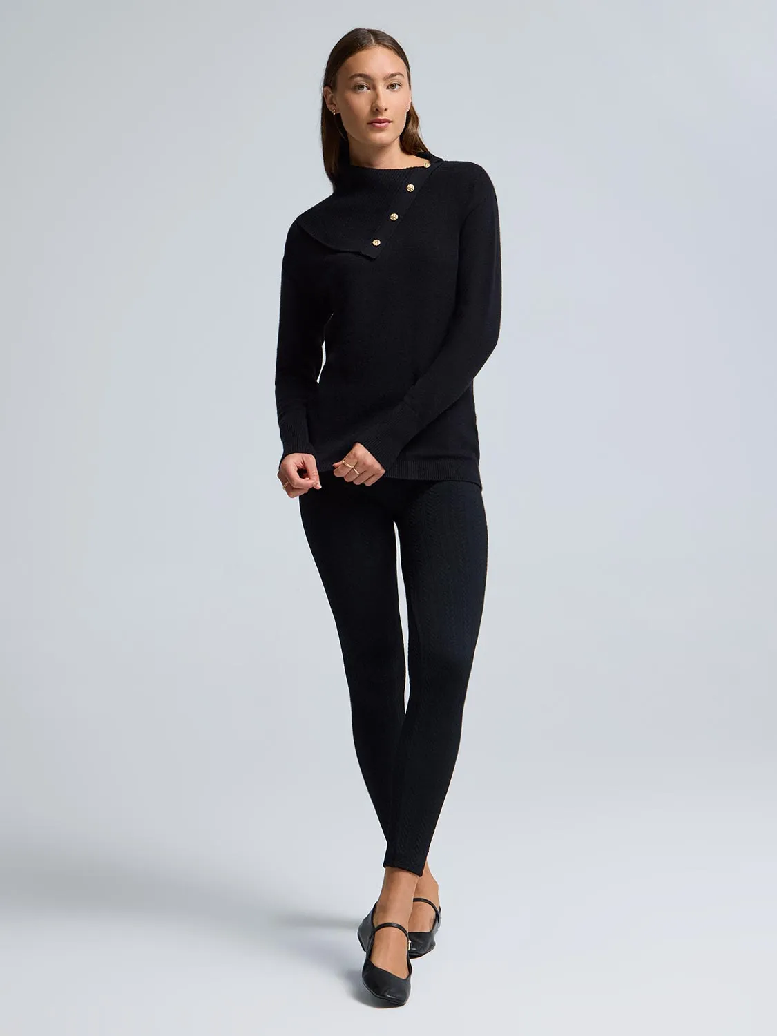 Cable Knit Fleece Lined Seamless Leggings sold by Suzy Shier product image thumbnail 5