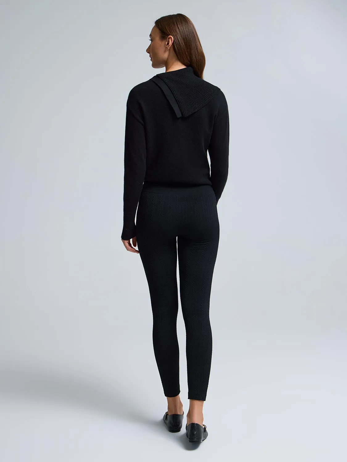Cable Knit Fleece Lined Seamless Leggings sold by Suzy Shier product image thumbnail 4